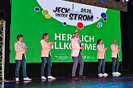 HDK JeckUnterStrom 2026- 28 01  Erst wir - dann Köln - Der kölsche Karneval gab sich im Kultur- und Bürgerzentrum Duisburg-Süd Steinhof Huckingen e.V. die Klinke in die Hand. Wir, mit Prinz Toni I., vertraten standesgemäß den Duisburger Karneval bei der dritten Auflage von „Jeck unter Strom“. : DVPJ, Toni I, Kinderprinz Juls I., Juls I., Prinzessin, Aileen I., Prinzessin Aileen I., HDK, Duisburg, Karneval, Helau, Tollität, Event, Session 2025, Session 2026, Hauptausschuss, Gemeinschaft, Hauptausschuss Karneval Duisburg, Duisburg ist echt